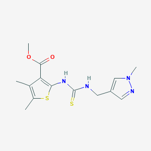molecular formula C14H18N4O2S2 B4269357 methyl 4,5-dimethyl-2-[({[(1-methyl-1H-pyrazol-4-yl)methyl]amino}carbonothioyl)amino]-3-thiophenecarboxylate 