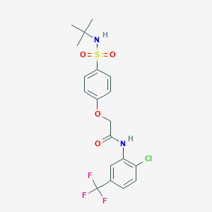 molecular formula C19H20ClF3N2O4S B426939 2-{4-[(tert-butylamino)sulfonyl]phenoxy}-N-[2-chloro-5-(trifluoromethyl)phenyl]acetamide 