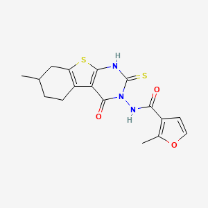 molecular formula C17H17N3O3S2 B4269398 N-(2-mercapto-7-methyl-4-oxo-5,6,7,8-tetrahydro[1]benzothieno[2,3-d]pyrimidin-3(4H)-yl)-2-methyl-3-furamide 