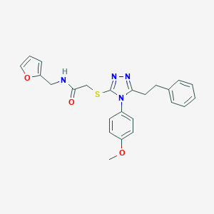 molecular formula C24H24N4O3S B426940 N-(2-furylmethyl)-2-{[4-(4-methoxyphenyl)-5-(2-phenylethyl)-4H-1,2,4-triazol-3-yl]sulfanyl}acetamide 