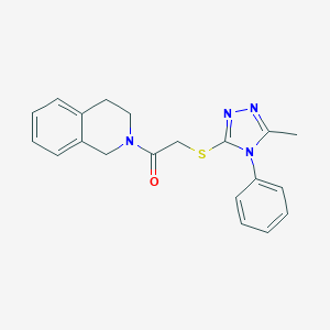 molecular formula C20H20N4OS B426943 1-(3,4-dihydroisoquinolin-2(1H)-yl)-2-[(5-methyl-4-phenyl-4H-1,2,4-triazol-3-yl)sulfanyl]ethanone CAS No. 675195-62-7