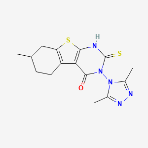 3-(3,5-dimethyl-4H-1,2,4-triazol-4-yl)-2-mercapto-7-methyl-5,6,7,8-tetrahydro[1]benzothieno[2,3-d]pyrimidin-4(3H)-one