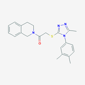 molecular formula C22H24N4OS B426951 2-(3,4-dihydro-2(1H)-isoquinolinyl)-2-oxoethyl 4-(3,4-dimethylphenyl)-5-methyl-4H-1,2,4-triazol-3-yl sulfide 