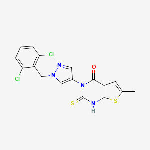 3-[1-(2,6-dichlorobenzyl)-1H-pyrazol-4-yl]-2-mercapto-6-methylthieno[2,3-d]pyrimidin-4(3H)-one