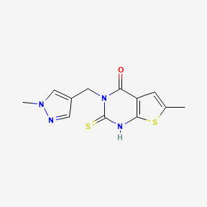 2-mercapto-6-methyl-3-[(1-methyl-1H-pyrazol-4-yl)methyl]thieno[2,3-d]pyrimidin-4(3H)-one