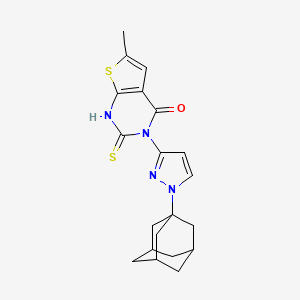 3-[1-(1-adamantyl)-1H-pyrazol-3-yl]-2-mercapto-6-methylthieno[2,3-d]pyrimidin-4(3H)-one