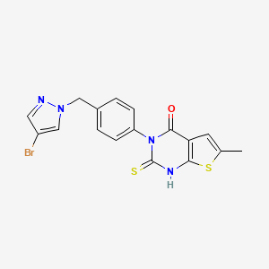 3-{4-[(4-bromo-1H-pyrazol-1-yl)methyl]phenyl}-2-mercapto-6-methylthieno[2,3-d]pyrimidin-4(3H)-one