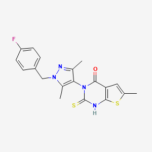 3-[1-(4-fluorobenzyl)-3,5-dimethyl-1H-pyrazol-4-yl]-2-mercapto-6-methylthieno[2,3-d]pyrimidin-4(3H)-one