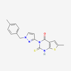 2-mercapto-6-methyl-3-[1-(4-methylbenzyl)-1H-pyrazol-3-yl]thieno[2,3-d]pyrimidin-4(3H)-one