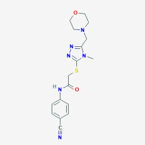 molecular formula C17H20N6O2S B426961 N-(4-cyanophenyl)-2-{[4-methyl-5-(4-morpholinylmethyl)-4H-1,2,4-triazol-3-yl]sulfanyl}acetamide 