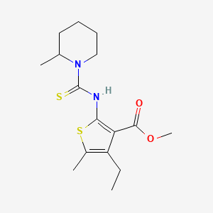 Methyl 4-ethyl-5-methyl-2-{[(2-methylpiperidin-1-yl)carbonothioyl]amino}thiophene-3-carboxylate