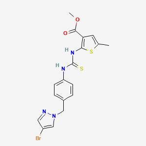 methyl 2-{[({4-[(4-bromo-1H-pyrazol-1-yl)methyl]phenyl}amino)carbonothioyl]amino}-5-methyl-3-thiophenecarboxylate