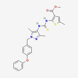 methyl 2-[({[3,5-dimethyl-1-(4-phenoxybenzyl)-1H-pyrazol-4-yl]amino}carbonothioyl)amino]-5-methyl-3-thiophenecarboxylate