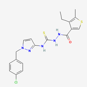 N-[1-(4-chlorobenzyl)-1H-pyrazol-3-yl]-2-[(4-ethyl-5-methyl-3-thienyl)carbonyl]hydrazinecarbothioamide