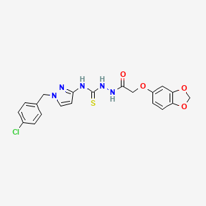 2-[(1,3-benzodioxol-5-yloxy)acetyl]-N-[1-(4-chlorobenzyl)-1H-pyrazol-3-yl]hydrazinecarbothioamide