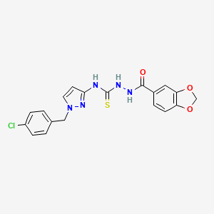 2-(1,3-benzodioxol-5-ylcarbonyl)-N-[1-(4-chlorobenzyl)-1H-pyrazol-3-yl]hydrazinecarbothioamide