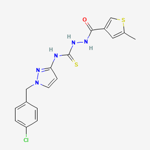 N-[1-(4-chlorobenzyl)-1H-pyrazol-3-yl]-2-[(5-methyl-3-thienyl)carbonyl]hydrazinecarbothioamide