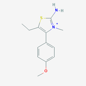 molecular formula C13H17N2OS+ B426970 2-Amino-5-ethyl-4-(4-methoxyphenyl)-3-methyl-1,3-thiazol-3-ium 