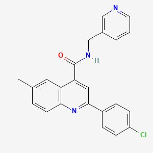 2-(4-chlorophenyl)-6-methyl-N-(pyridin-3-ylmethyl)quinoline-4-carboxamide