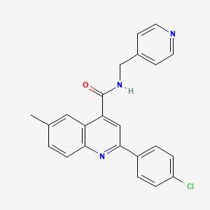 molecular formula C23H18ClN3O B4269708 2-(4-chlorophenyl)-6-methyl-N-(pyridin-4-ylmethyl)quinoline-4-carboxamide 