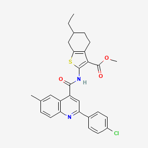 Methyl 2-({[2-(4-chlorophenyl)-6-methylquinolin-4-yl]carbonyl}amino)-6-ethyl-4,5,6,7-tetrahydro-1-benzothiophene-3-carboxylate