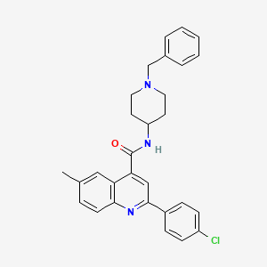 molecular formula C29H28ClN3O B4269727 N-(1-benzyl-4-piperidinyl)-2-(4-chlorophenyl)-6-methyl-4-quinolinecarboxamide 