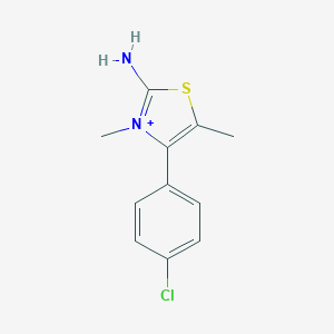 molecular formula C11H12ClN2S+ B426974 2-Amino-4-(4-chlorophenyl)-3,5-dimethyl-1,3-thiazol-3-ium 
