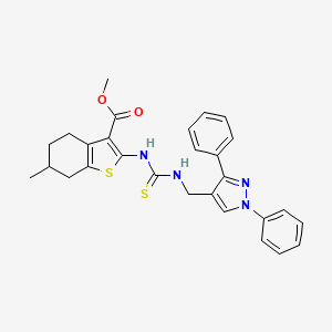 methyl 2-({[(1,3-diphenyl-1H-pyrazol-4-yl)methyl]carbamothioyl}amino)-6-methyl-4,5,6,7-tetrahydro-1-benzothiophene-3-carboxylate