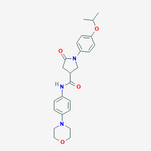 molecular formula C24H29N3O4 B426975 1-(4-isopropoxyphenyl)-N-[4-(4-morpholinyl)phenyl]-5-oxo-3-pyrrolidinecarboxamide 