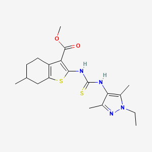 methyl 2-{[(1-ethyl-3,5-dimethyl-1H-pyrazol-4-yl)carbamothioyl]amino}-6-methyl-4,5,6,7-tetrahydro-1-benzothiophene-3-carboxylate