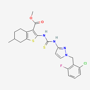 methyl 2-({[1-(2-chloro-6-fluorobenzyl)-1H-pyrazol-3-yl]carbamothioyl}amino)-6-methyl-4,5,6,7-tetrahydro-1-benzothiophene-3-carboxylate