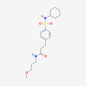 molecular formula C19H30N2O4S B426976 3-[4-(cyclohexylsulfamoyl)phenyl]-N-(3-methoxypropyl)propanamide 