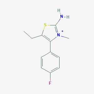 molecular formula C12H14FN2S+ B426977 2-Amino-5-ethyl-4-(4-fluorophenyl)-3-methyl-1,3-thiazol-3-ium 