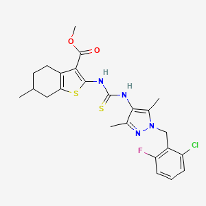 methyl 2-[({[1-(2-chloro-6-fluorobenzyl)-3,5-dimethyl-1H-pyrazol-4-yl]amino}carbonothioyl)amino]-6-methyl-4,5,6,7-tetrahydro-1-benzothiophene-3-carboxylate