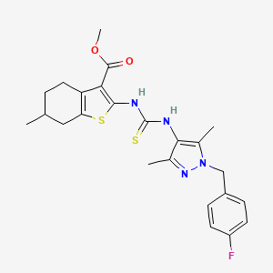 methyl 2-[({[1-(4-fluorobenzyl)-3,5-dimethyl-1H-pyrazol-4-yl]amino}carbonothioyl)amino]-6-methyl-4,5,6,7-tetrahydro-1-benzothiophene-3-carboxylate