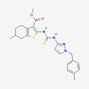 methyl 6-methyl-2-[({[1-(4-methylbenzyl)-1H-pyrazol-3-yl]amino}carbonothioyl)amino]-4,5,6,7-tetrahydro-1-benzothiophene-3-carboxylate