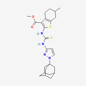 methyl 2-[({[1-(1-adamantyl)-1H-pyrazol-3-yl]amino}carbonothioyl)amino]-6-methyl-4,5,6,7-tetrahydro-1-benzothiophene-3-carboxylate