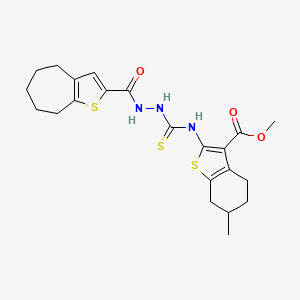 methyl 6-methyl-2-({[2-(5,6,7,8-tetrahydro-4H-cyclohepta[b]thien-2-ylcarbonyl)hydrazino]carbonothioyl}amino)-4,5,6,7-tetrahydro-1-benzothiophene-3-carboxylate