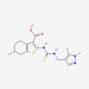 methyl 2-({[(1,5-dimethyl-1H-pyrazol-4-yl)methyl]carbamothioyl}amino)-6-methyl-4,5,6,7-tetrahydro-1-benzothiophene-3-carboxylate