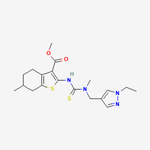 molecular formula C19H26N4O2S2 B4269817 methyl 2-({[(1-ethyl-1H-pyrazol-4-yl)methyl](methyl)carbamothioyl}amino)-6-methyl-4,5,6,7-tetrahydro-1-benzothiophene-3-carboxylate 