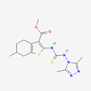 methyl 2-{[(3,5-dimethyl-4H-1,2,4-triazol-4-yl)carbamothioyl]amino}-6-methyl-4,5,6,7-tetrahydro-1-benzothiophene-3-carboxylate