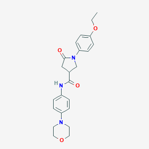 molecular formula C23H27N3O4 B426987 1-(4-ethoxyphenyl)-N-[4-(4-morpholinyl)phenyl]-5-oxo-3-pyrrolidinecarboxamide 