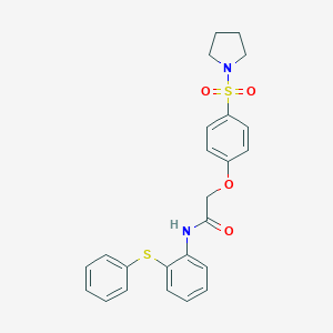 molecular formula C24H24N2O4S2 B426989 N-[2-(phenylsulfanyl)phenyl]-2-[4-(1-pyrrolidinylsulfonyl)phenoxy]acetamide 