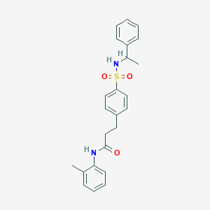 molecular formula C24H26N2O3S B426990 N-(2-methylphenyl)-3-(4-{[(1-phenylethyl)amino]sulfonyl}phenyl)propanamide 