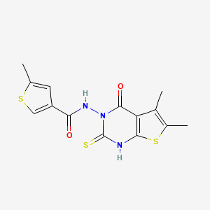 N-(2-mercapto-5,6-dimethyl-4-oxothieno[2,3-d]pyrimidin-3(4H)-yl)-5-methyl-3-thiophenecarboxamide