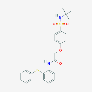 molecular formula C24H26N2O4S2 B426991 2-{4-[(tert-butylamino)sulfonyl]phenoxy}-N-[2-(phenylthio)phenyl]acetamide 