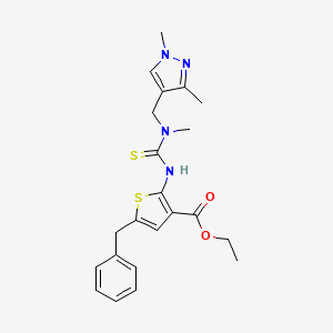 ethyl 5-benzyl-2-({[[(1,3-dimethyl-1H-pyrazol-4-yl)methyl](methyl)amino]carbonothioyl}amino)-3-thiophenecarboxylate