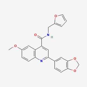 2-(1,3-benzodioxol-5-yl)-N-(2-furylmethyl)-6-methoxy-4-quinolinecarboxamide