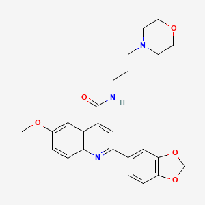 2-(1,3-benzodioxol-5-yl)-6-methoxy-N-[3-(4-morpholinyl)propyl]-4-quinolinecarboxamide