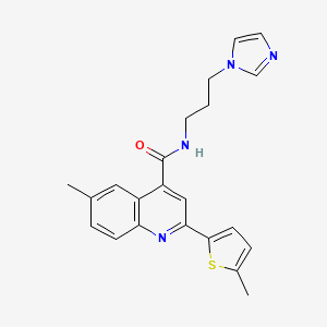 N-[3-(1H-imidazol-1-yl)propyl]-6-methyl-2-(5-methylthiophen-2-yl)quinoline-4-carboxamide